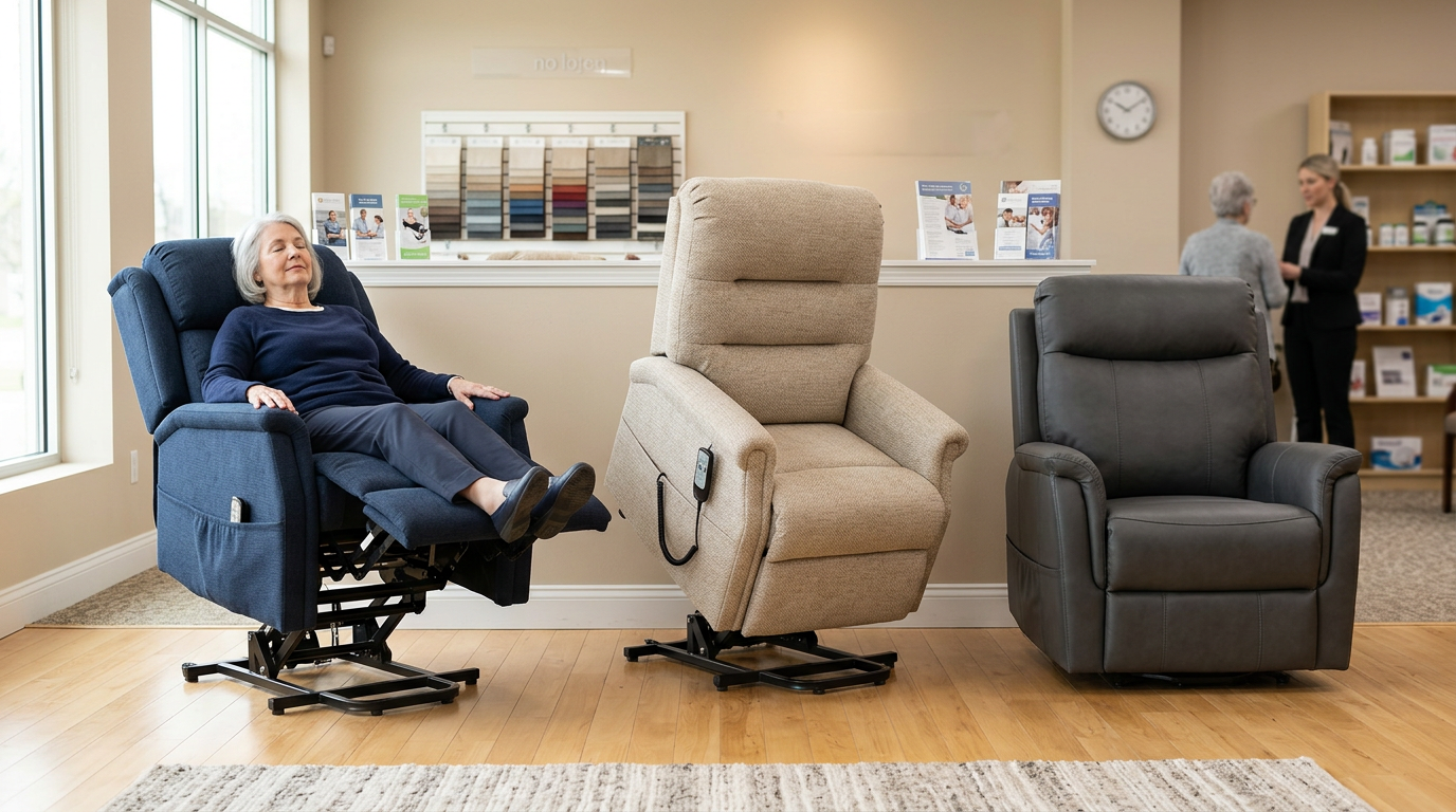 Comparison of lift chair styles from basic to premium five-motor therapeutic recliner