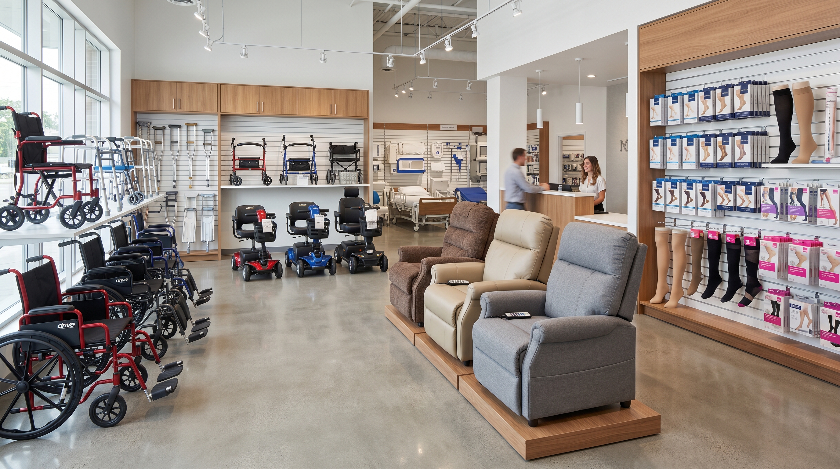Wide selection of medical equipment including wheelchairs, mobility scooters and lift chairs available at Factory Direct Medical online store Canada